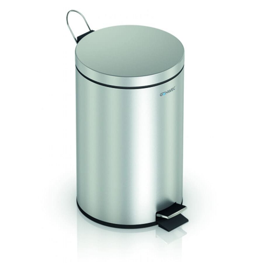 Wastepaper bin 20L stainless steel brushed