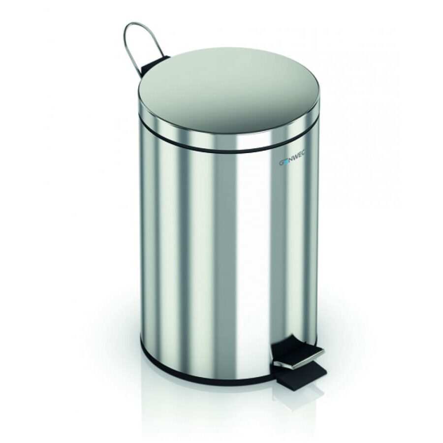 Wastepaper bin 20L stainless steel brushed