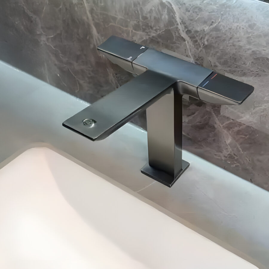 خلاط حوض ديجيتال رمادي