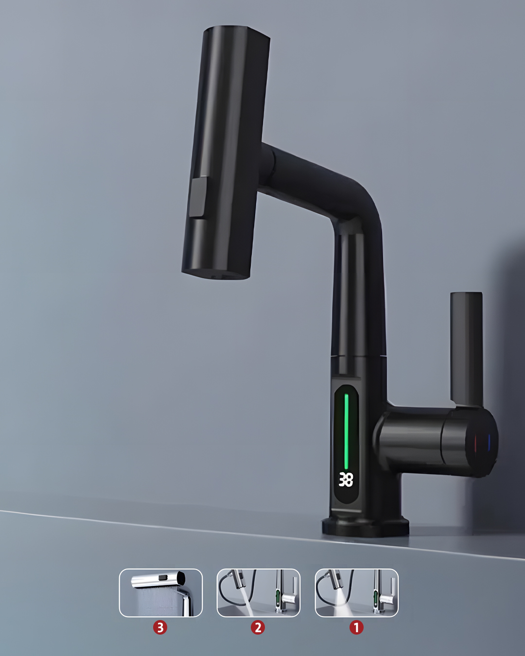 digital mixer 006 خلاط حوض ديجيتال كروم - الصورة 1