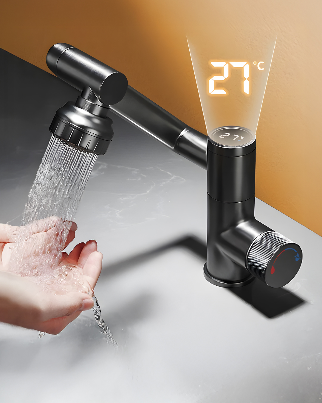 digital mixer 007 خلاط حوض ديجيتال رمادي - الصورة 1