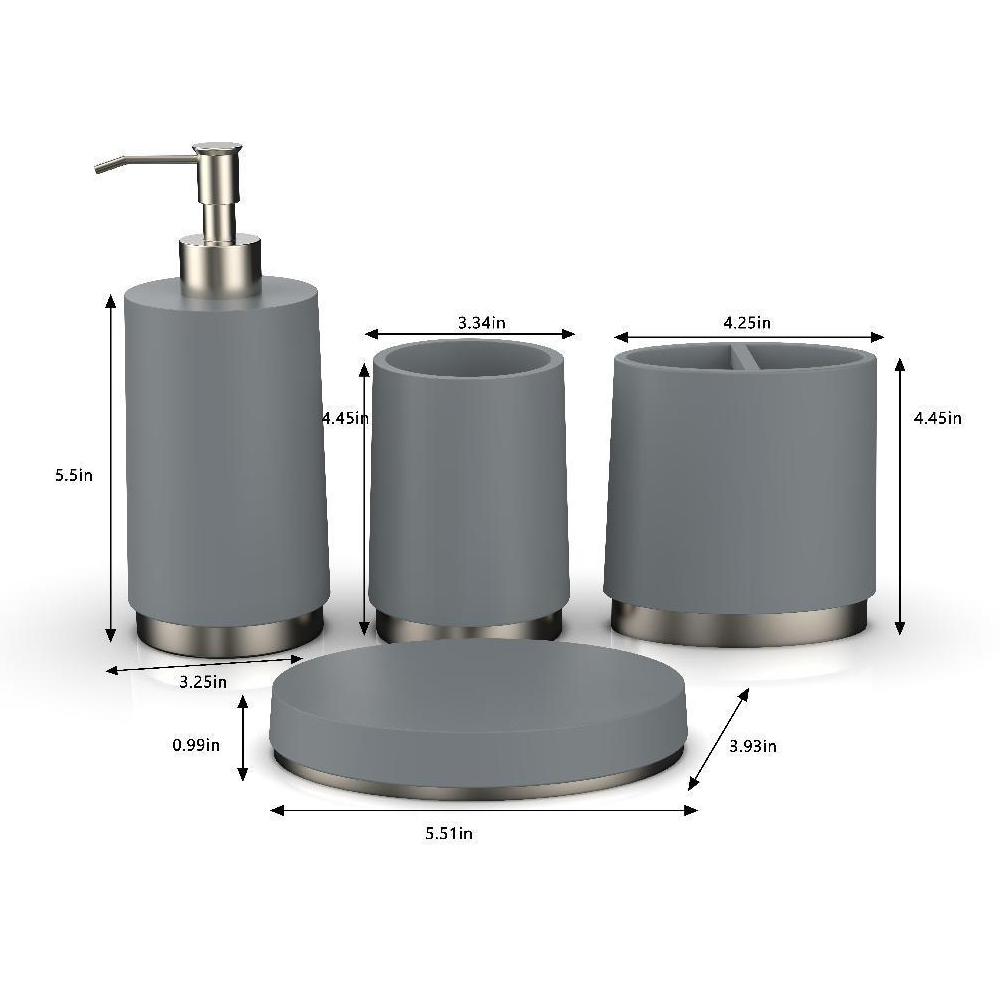 001 طقم اكسسوارات خزفي 4 قطع ازرق - الصورة 1