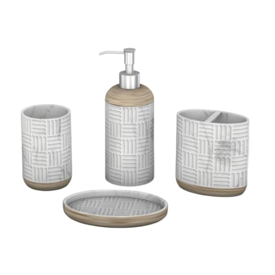 Bathroom accessories set (4 PCS) Ceramic White