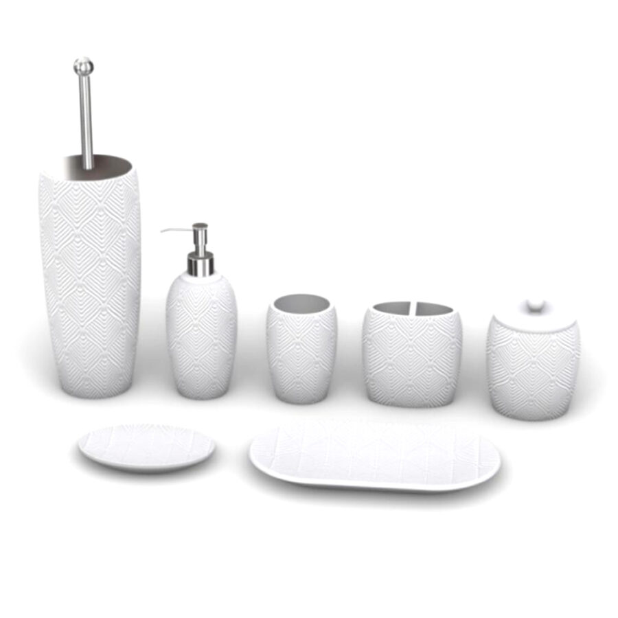 Bathroom accessories set (5 PCS) Ceramic Grey