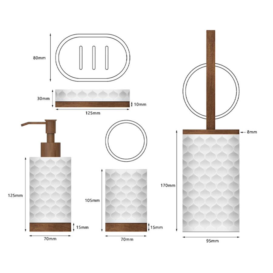 Bathroom accessories set (4PCS) Ceramic White