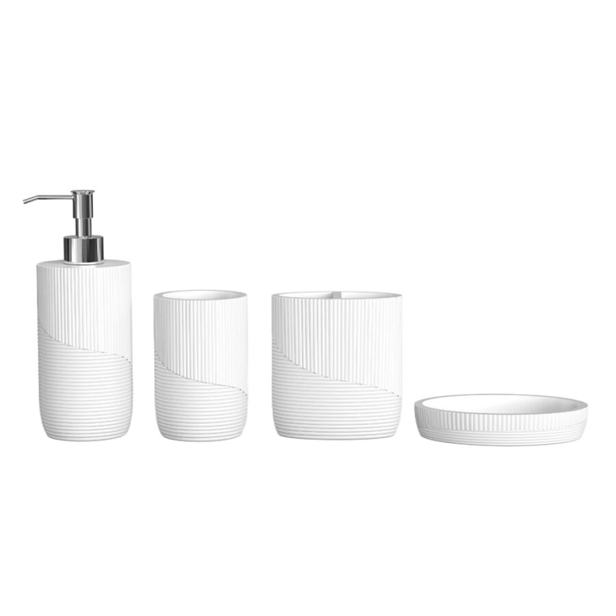 Bathroom accessories set (4 PCS) Ceramic White
