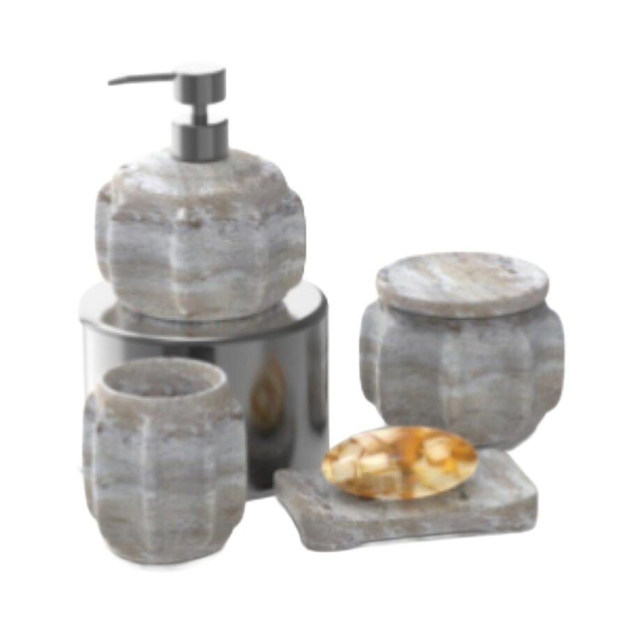 Bathroom accessories set (4 PCS) Ceramic Grey